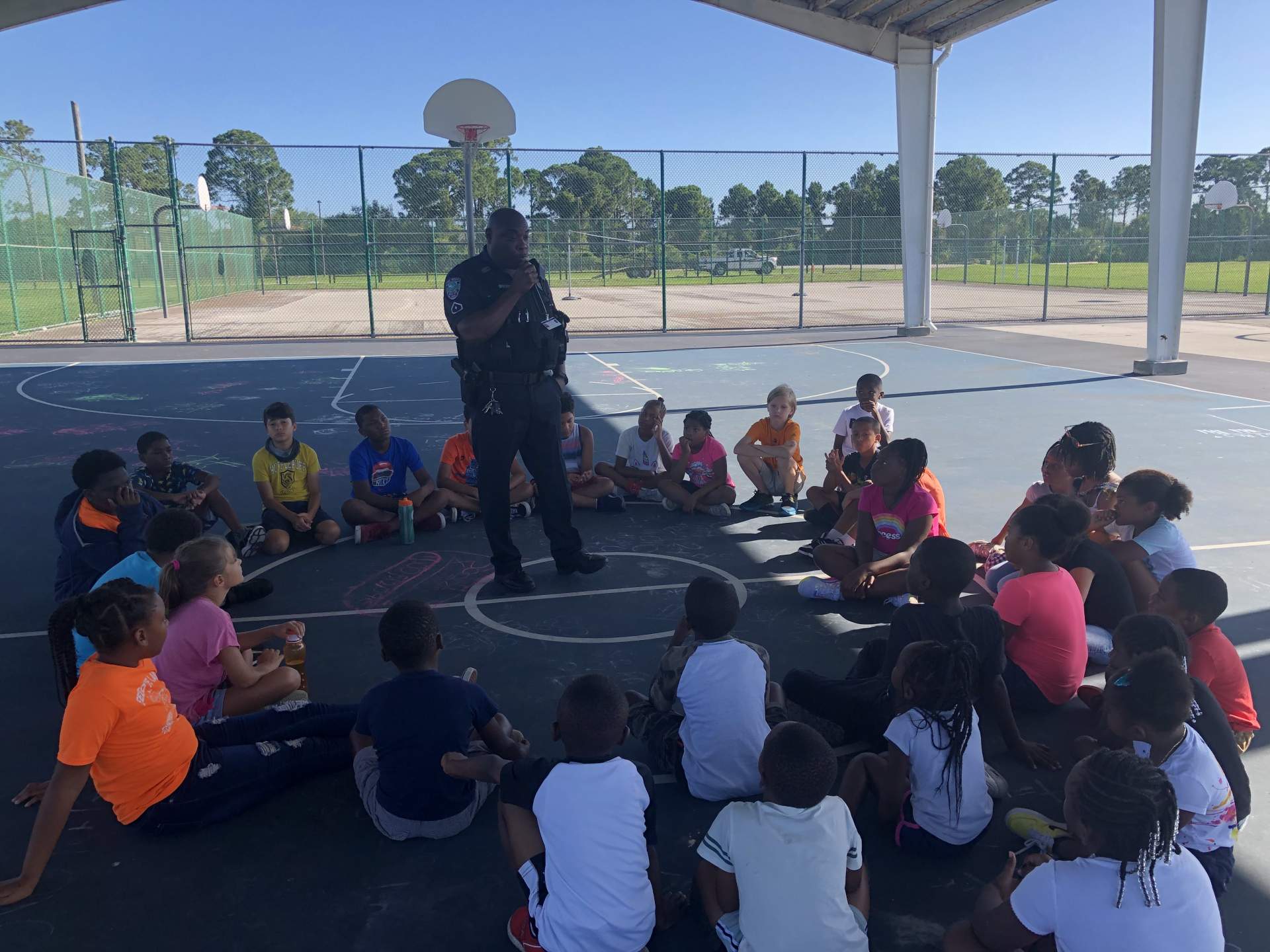 Local Sheriff speaking with youth